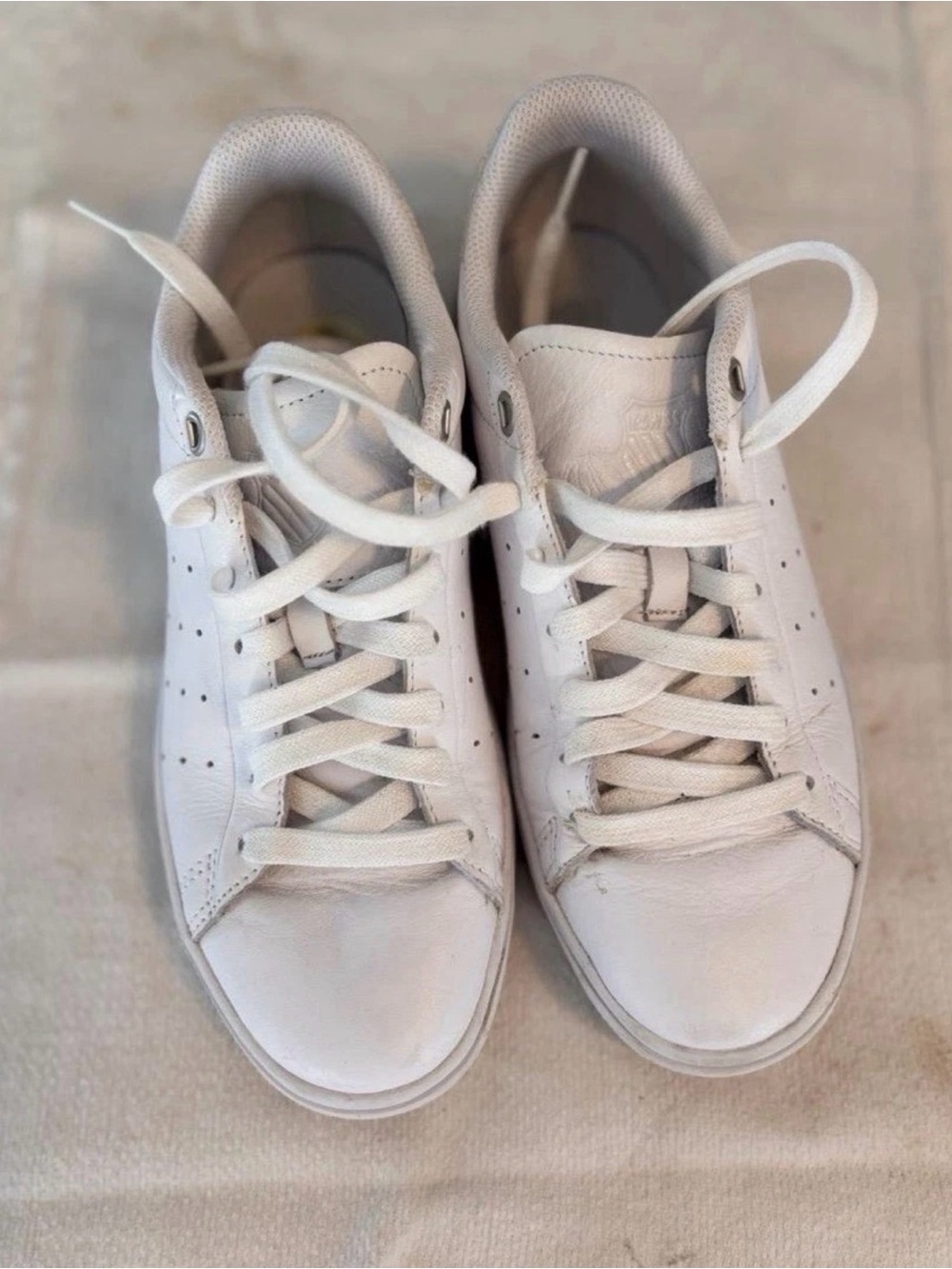 K-SWISS Womens White Leather Classic 96596-158-M Low Top Sneakers US 9